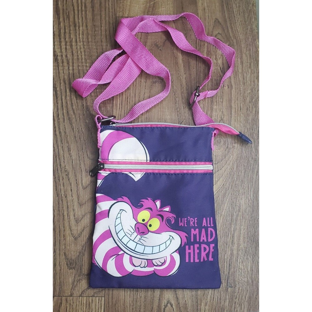 Disney Alice In Wonderland Cheshire Cat Purple Crossbody Bag Loungefly